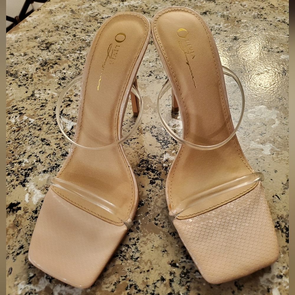 Faux Leather Open-Toe Stiletto Heels (runs small) - Picture 3 of 7